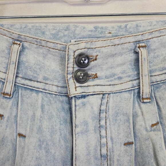Vintage Made In The Shade Denim Shorts Womens 5 High Waist Pleated Acid Wash USA - Picture 10 of 13